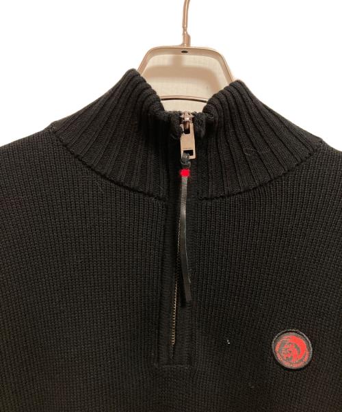 DIESEL（ディーゼル）DIESEL (ディーゼル) ハーフジップニット ブラック サイズ:Lの古着・服飾アイテム