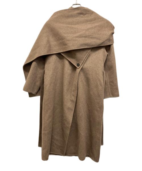 ELBORN（エルボルン）ELBORN (エルボルン) TATE CASHMERE HAND-MADE COAT　ショール付ロングコート ブラウン サイズ:34 未使用品の古着・服飾アイテム