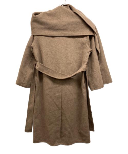 ELBORN（エルボルン）ELBORN (エルボルン) TATE CASHMERE HAND-MADE COAT　ショール付ロングコート ブラウン サイズ:34 未使用品の古着・服飾アイテム