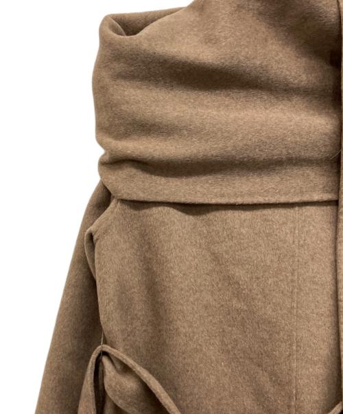 ELBORN（エルボルン）ELBORN (エルボルン) TATE CASHMERE HAND-MADE COAT　ショール付ロングコート ブラウン サイズ:34 未使用品の古着・服飾アイテム