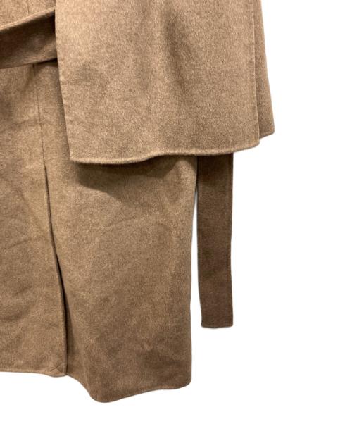ELBORN（エルボルン）ELBORN (エルボルン) TATE CASHMERE HAND-MADE COAT　ショール付ロングコート ブラウン サイズ:34 未使用品の古着・服飾アイテム