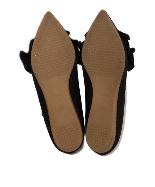 offen（オッフェン）offen (オッフェン) フリルパンプス ブラック サイズ:SIZE 23.5cmの古着・服飾アイテム