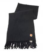 maison kitsuneメゾンキツネ）の古着「SMALL FOX HEAD WOOL SCARF」｜ブラック