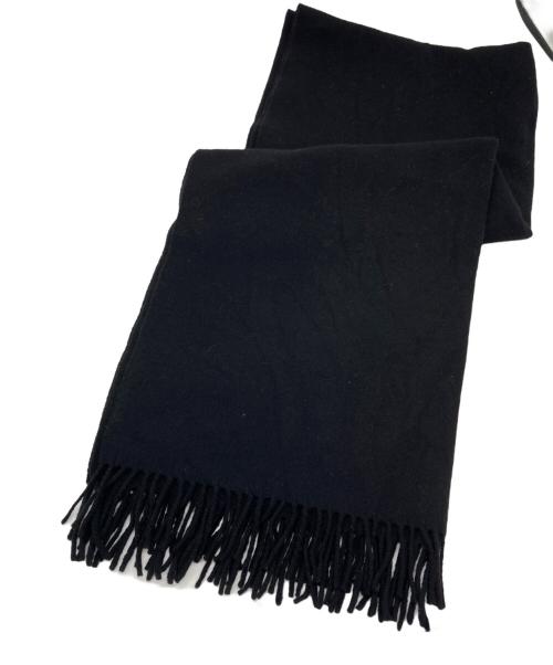 maison kitsune（メゾンキツネ）maison kitsune (メゾンキツネ) SMALL FOX HEAD WOOL SCARF ブラックの古着・服飾アイテム