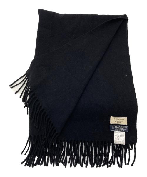 maison kitsune（メゾンキツネ）maison kitsune (メゾンキツネ) SMALL FOX HEAD WOOL SCARF ブラックの古着・服飾アイテム