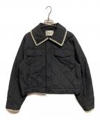 furfurファーファー）の古着「キルティングステッチブルゾン」｜ブラック