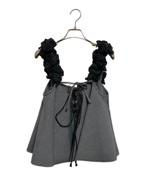 MAISON SPECIAL（メゾンスペシャル）MAISON SPECIAL (メゾンスペシャル) Flower Strap 2way Tops グレー サイズ:FREEの古着・服飾アイテム
