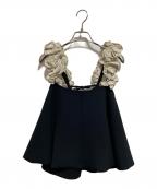 MAISON SPECIALメゾンスペシャル）の古着「Flower Strap 2way Tops」｜ブラック