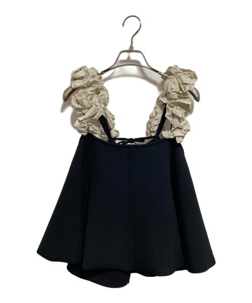 MAISON SPECIAL（メゾンスペシャル）MAISON SPECIAL (メゾンスペシャル) Flower Strap 2way Tops ブラック サイズ:FREEの古着・服飾アイテム