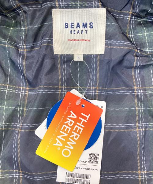 BEAMS HEART（ビームスハート）BEAMS HEART (ビームスハート) フード キルティングコート ネイビー サイズ:Ⅼ 未使用品の古着・服飾アイテム