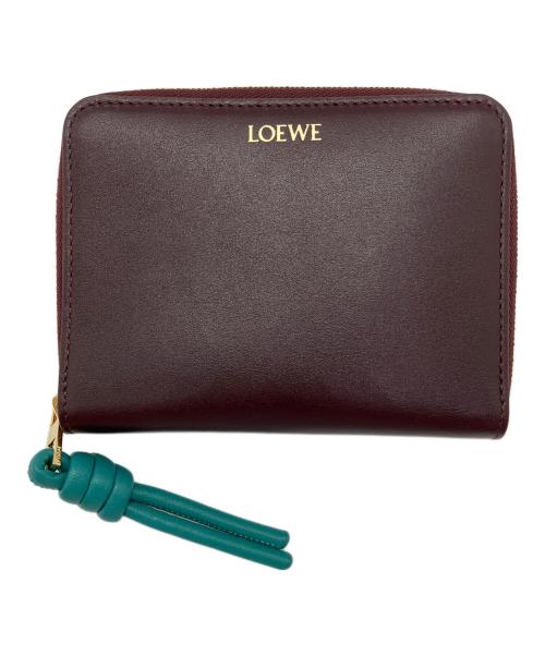 LOEWE（ロエベ）LOEWE (ロエベ) ノット コンパクト ジップアラウンド ウォレット バーガンディーの古着・服飾アイテム
