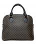 CELINE (セリーヌ) マカダム ハンドバッグ ブラック×ブラウン：60000円