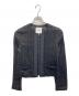 LANVIN en Bleu（ランバンオンブルー）の古着「ノーカラージップジャケット」｜ブラック