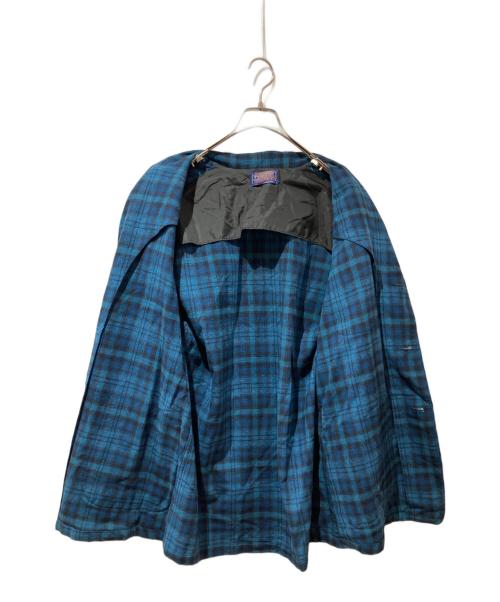 PENDLETON（ペンドルトン）PENDLETON (ペンドルトン) 60’s ウールチェックアンコンジャケット ブルー サイズ:Mの古着・服飾アイテム