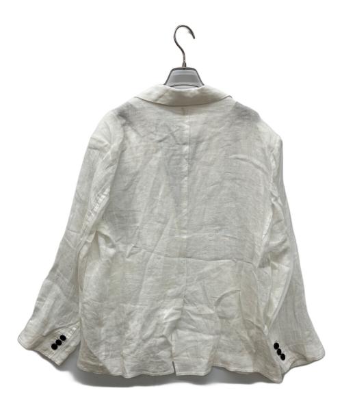 anuke（アンヌーク）anuke (アンヌーク) Linen Sheer Jacket　リネンシアージャケット　テーラードジャケット ホワイト サイズ:38の古着・服飾アイテム