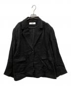 anukeアンヌーク）の古着「Linen Sheer Jacket　リネンシアージャケット　テーラードジャケット」｜ブラック