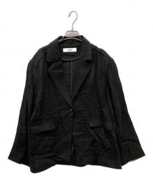 anuke（アンヌーク）の古着「Linen Sheer Jacket　リネンシアージャケット　テーラードジャケット」｜ブラック