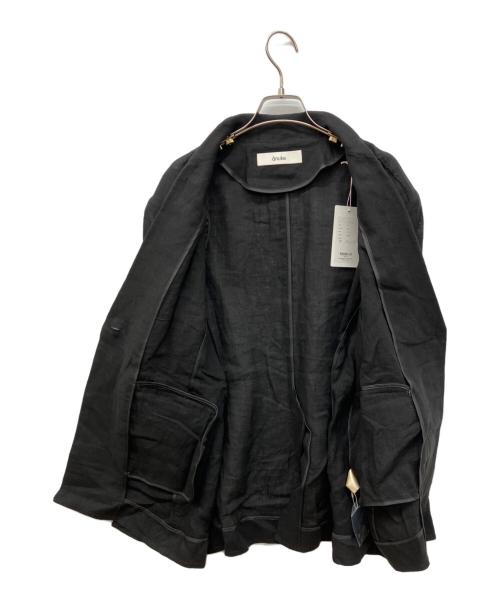 anuke（アンヌーク）anuke (アンヌーク) Linen Sheer Jacket　リネンシアージャケット　テーラードジャケット ブラック サイズ:38の古着・服飾アイテム