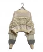 HeRIN.CYEヘリンドットサイ）の古着「Mix knit short tops」｜アイボリー