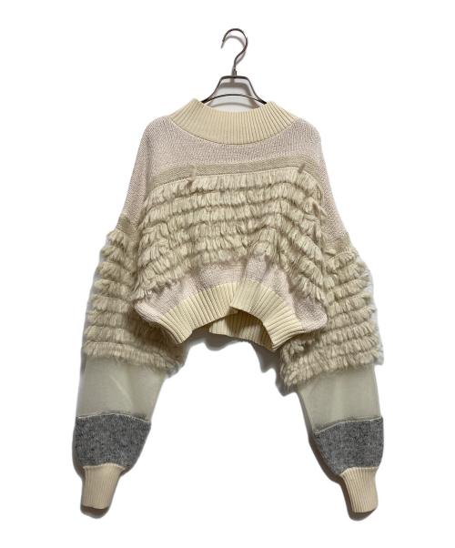 HeRIN.CYE（ヘリンドットサイ）HeRIN.CYE (ヘリンドットサイ) Mix knit short tops アイボリー サイズ:FREEの古着・服飾アイテム