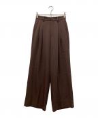 TODAYFULトゥデイフル）の古着「Tuck Wide Trousers」｜ブラウン