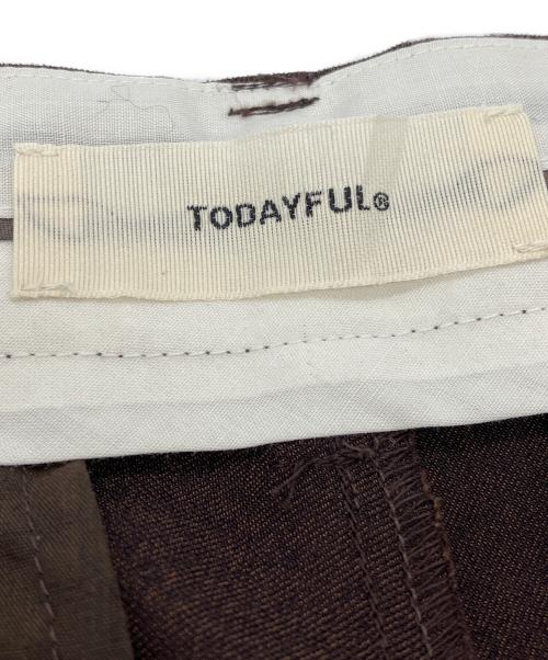 TODAYFUL（トゥデイフル）TODAYFUL (トゥデイフル) Tuck Wide Trousers ブラウン サイズ:36 未使用品の古着・服飾アイテム