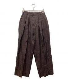 TODAYFUL（トゥデイフル）の古着「Tuck Linen Trousers」｜ブラウン