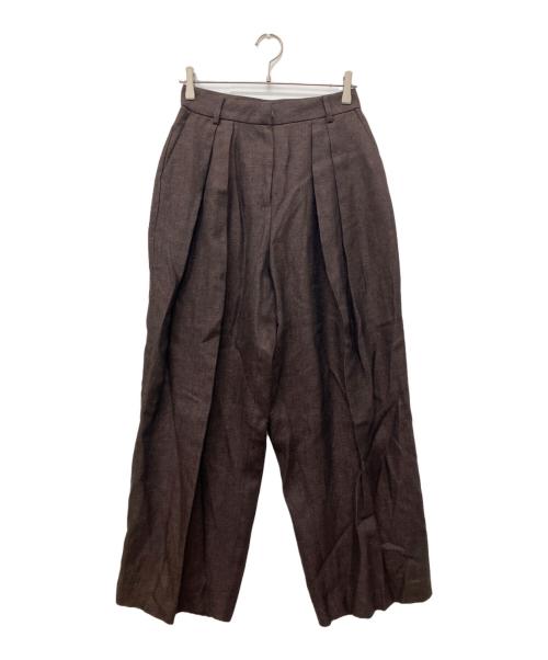 TODAYFUL（トゥデイフル）TODAYFUL (トゥデイフル) Tuck Linen Trousers ブラウン サイズ:38 未使用品の古着・服飾アイテム