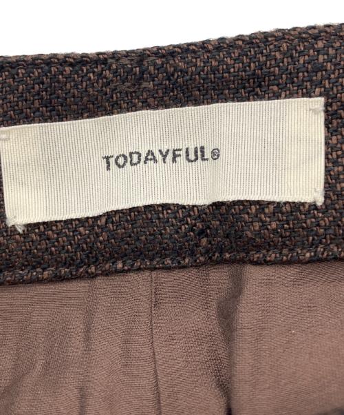 TODAYFUL（トゥデイフル）TODAYFUL (トゥデイフル) Tuck Linen Trousers ブラウン サイズ:38 未使用品の古着・服飾アイテム