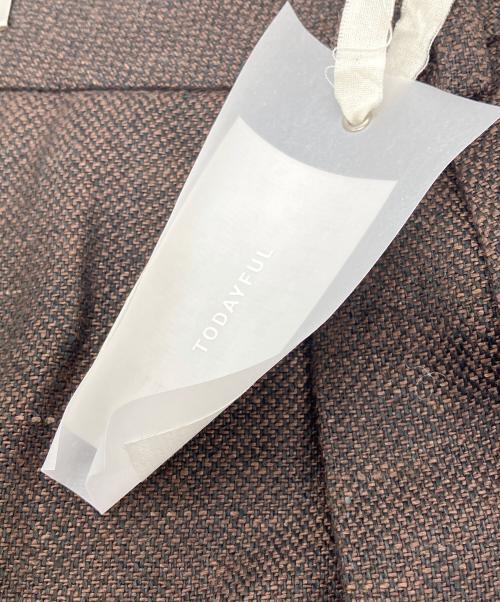 TODAYFUL（トゥデイフル）TODAYFUL (トゥデイフル) Tuck Linen Trousers ブラウン サイズ:38 未使用品の古着・服飾アイテム