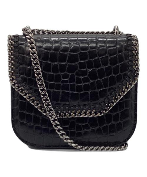 STELLA McCARTNEY（ステラマッカートニー）STELLA McCARTNEY (ステラマッカートニー) ファラベラクロコ型押しチェーンショルダーバッグ ブラックの古着・服飾アイテム