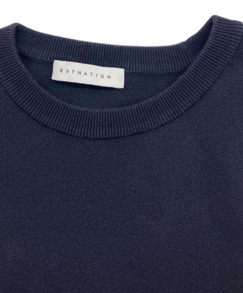 ESTNATION（エストネーション）ESTNATION (エストネーション) ドッキングミラノリブニットTシャツ ネイビー サイズ:XLの古着・服飾アイテム