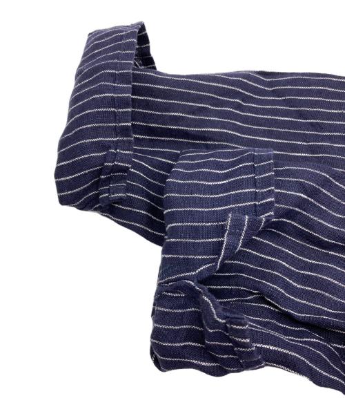 fog linen work（フォグリネンワーク）fog linen work (フォグリネンワーク) 北欧、暮らしの道具店 (ホクオウ、グラシノドウグテン) 別注 ストライプリネンワンピース ネイビー×ホワイト サイズ:-の古着・服飾アイテム