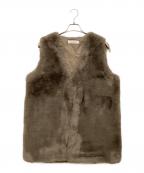 THE PAUSEザポーズ）の古着「ファーVネックジレ」｜グレージュ