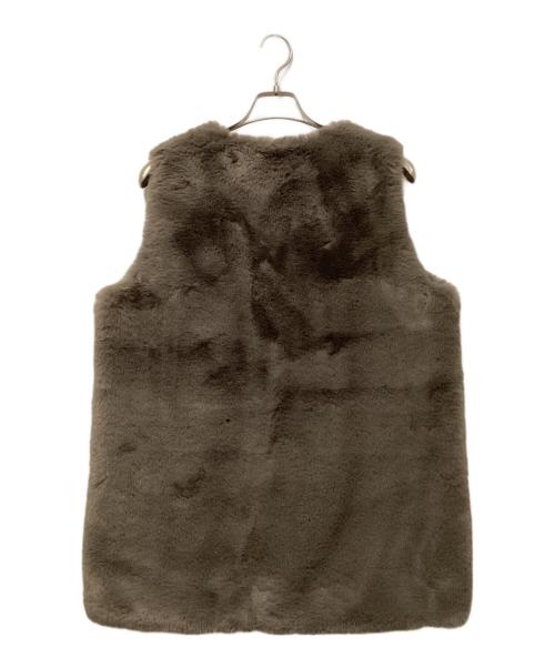 THE PAUSE（ザポーズ）THE PAUSE (ザポーズ) ファーVネックジレ グレージュ サイズ:SIZE Freeの古着・服飾アイテム
