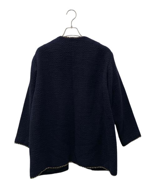 MUSE de Deuxieme Classe（ミューズ ドゥーズィエム クラス）MUSE de Deuxieme Classe (ミューズ ドゥーズィエム クラス) chain tweed ジャケット ネイビー サイズ:Freeの古着・服飾アイテム