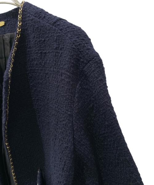 MUSE de Deuxieme Classe（ミューズ ドゥーズィエム クラス）MUSE de Deuxieme Classe (ミューズ ドゥーズィエム クラス) chain tweed ジャケット ネイビー サイズ:Freeの古着・服飾アイテム