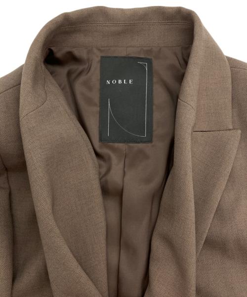 Noble（ノーブル）Noble (ノーブル) ウールMIXツイルピークドラペルジャケット ブラウン サイズ:34の古着・服飾アイテム
