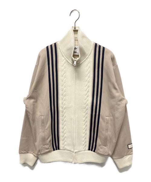 KITH（キス）KITH (キス) adidas (アディダス) 25SS Football Track Suit Top/ジップアップトラックジャケット ベージュ×ホワイト サイズ:Mの古着・服飾アイテム