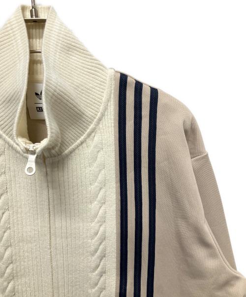 KITH（キス）KITH (キス) adidas (アディダス) 25SS Football Track Suit Top/ジップアップトラックジャケット ベージュ×ホワイト サイズ:Mの古着・服飾アイテム