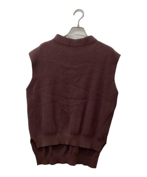 anuans（アニュアンス）anuans (アニュアンス) ニット×ウエストフリルワンピース ブラウン サイズ:Fの古着・服飾アイテム