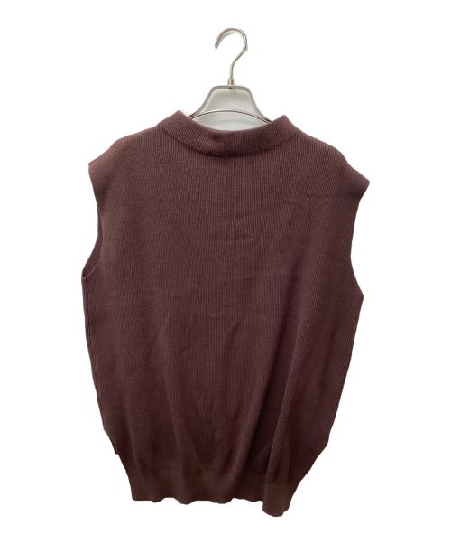 anuans（アニュアンス）anuans (アニュアンス) ニット×ウエストフリルワンピース ブラウン サイズ:Fの古着・服飾アイテム