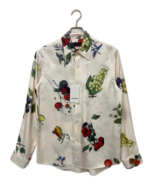 CABAN（キャバン）CABAN (キャバン) シルクツイル HARVEST レギュラーカラーシャツ アイボリー サイズ:Sの古着・服飾アイテム