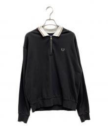 FRED PERRY（フレッドペリー）の古着「ハーフジップ ポロスウェットシャツ」｜チャコールグレー