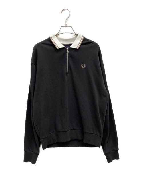 FRED PERRY（フレッドペリー）FRED PERRY (フレッドペリー) ハーフジップ ポロスウェットシャツ チャコールグレー サイズ:UK10の古着・服飾アイテム