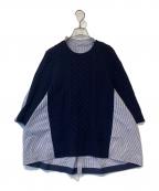 sacaiサカイ）の古着「ニットドッキングブラウス　SCW-040」｜ネイビー