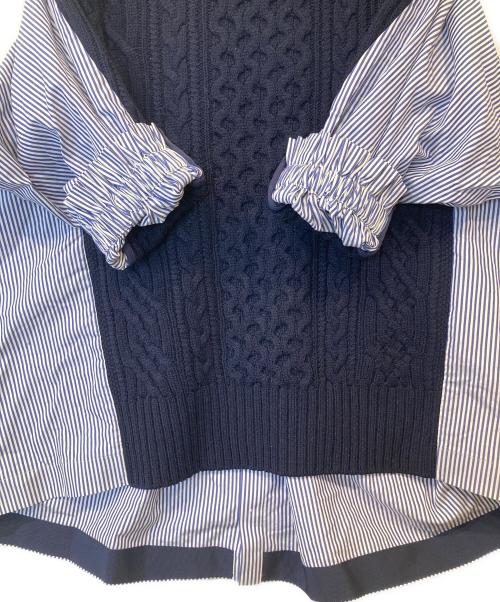 sacai（サカイ）sacai (サカイ) ニットドッキングブラウス　SCW-040 ネイビー サイズ:１の古着・服飾アイテム