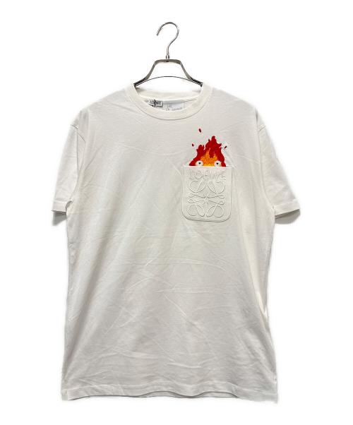 LOEWE（ロエベ）LOEWE (ロエベ) ハウルの動く城 (ハウルノウゴクシロ) ハウルの動く城コラボTシャツ/カルシファー ホワイト サイズ:XXSの古着・服飾アイテム