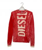 DIESELディーゼル）の古着「ペインティングロゴニット」｜レッド
