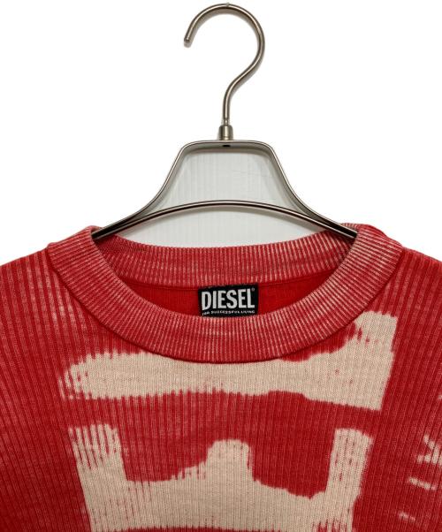 DIESEL（ディーゼル）DIESEL (ディーゼル) ペインティングロゴニット レッド サイズ:Ｍの古着・服飾アイテム